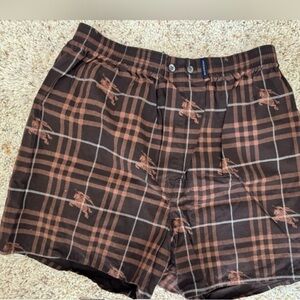 Burberry Dark Brown Checkered Men's Shorts